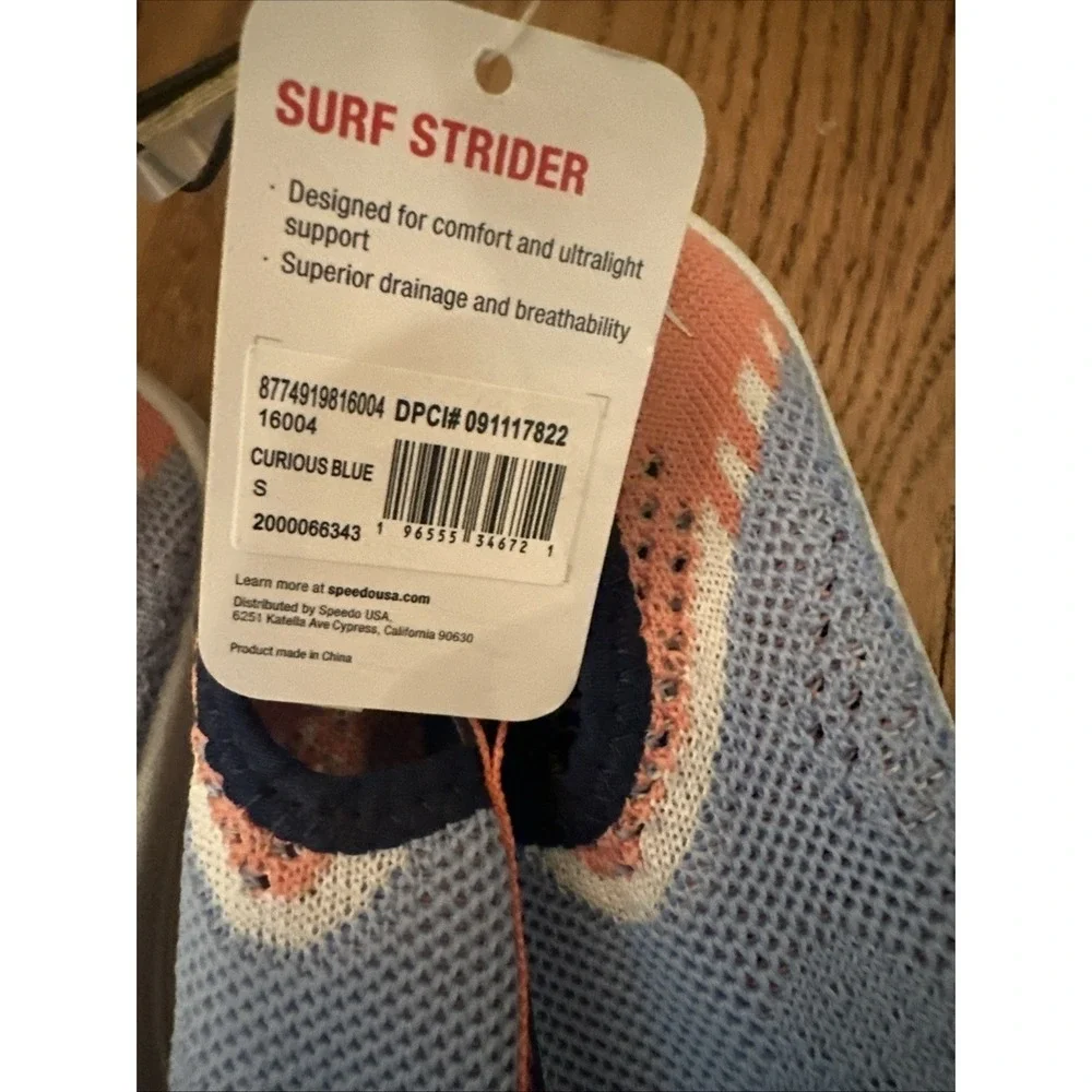 Speedo Surf Strider Women Water Shoes Curious Blue Knit Slip On Size S 5-6 NEW